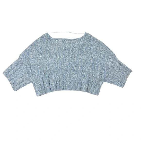 Free People Blue Boxy Oversized Knit Good Day Pullover Sweater - Picture 6 of 6